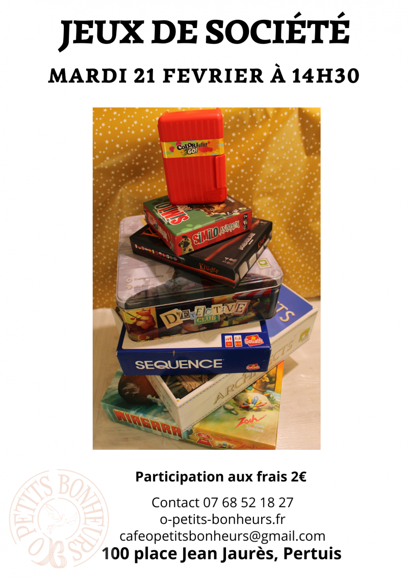 Jeux de société enfants + Soirée jeux