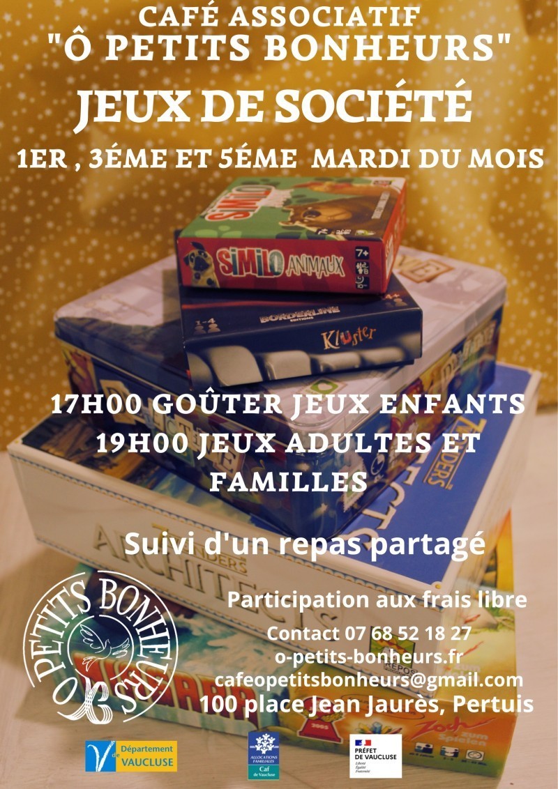 Jeux de société enfants + Soirée jeux