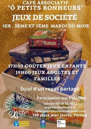 Jeux de société enfants + Soirée jeux