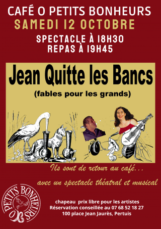 spectacle JEAN QUITTE LES BANCS