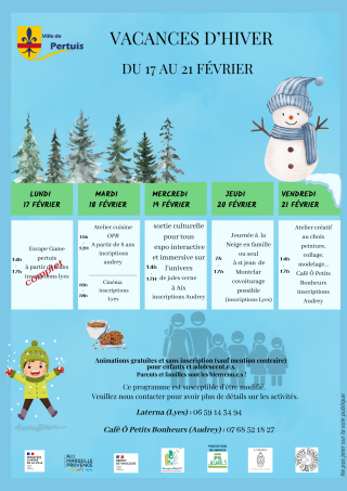 Activité Vacances d'hiver