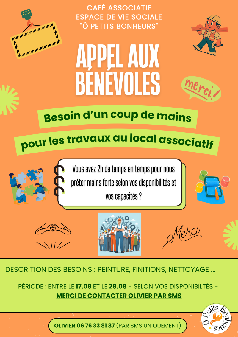Appel à bénévolat - Travaux