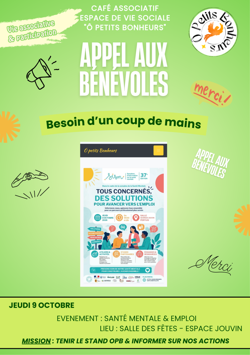 Appel aux bénévoles